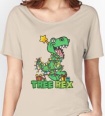 Tree Rex Dinosaur Christmas Design Women's Relaxed Fit T-Shirt