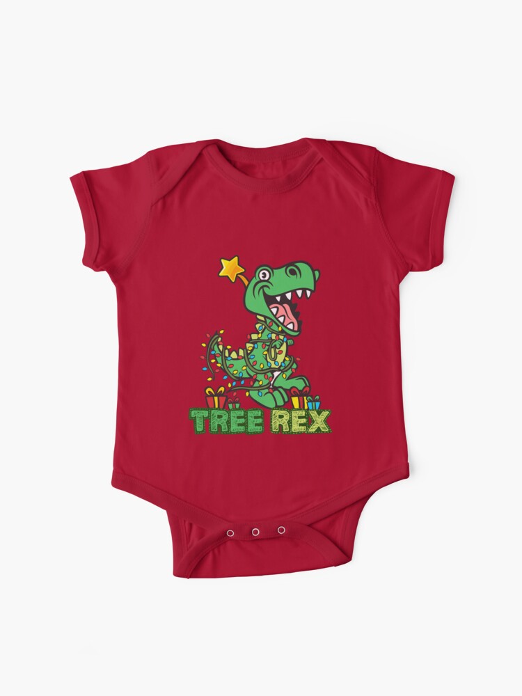 Tree Rex Baby Bodysuits Baby Shirt Christmas Dinosaur T Rex Christmas Tree