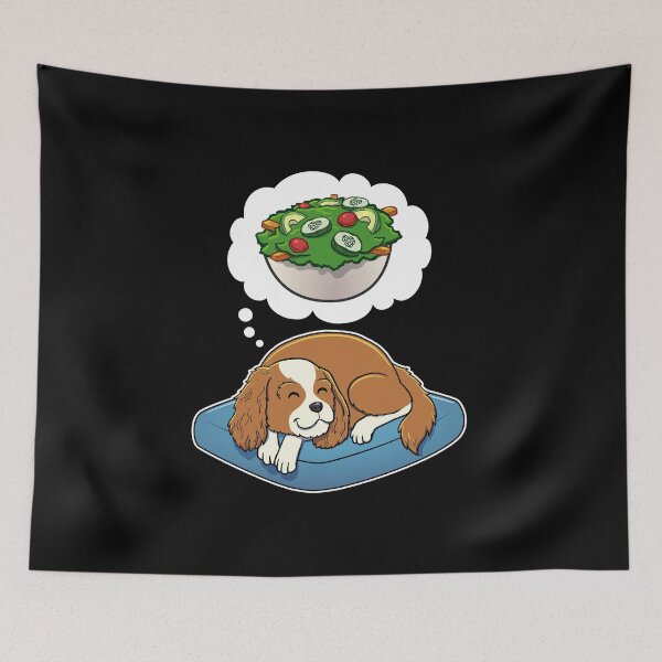 Item preview, Cavalier King Charles Spaniel dreaming about Salad designed and sold by DoggieDelights.