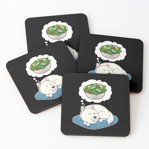 Item preview, Samoyed dreaming about Salad designed and sold by DoggieDelights.