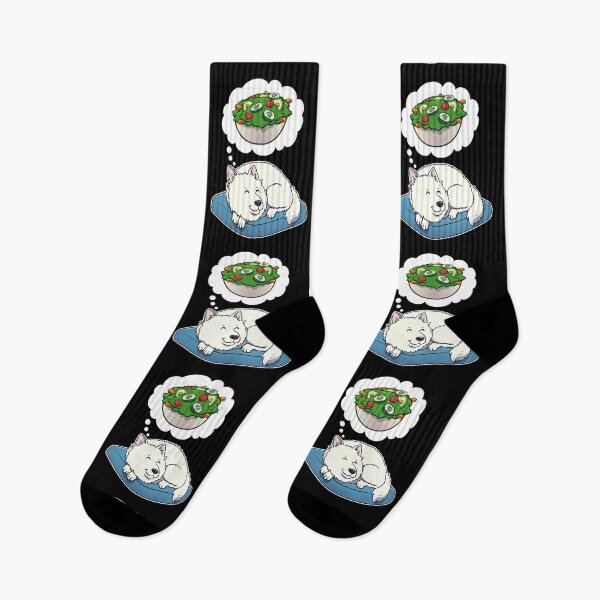 Item preview, Samoyed dreaming about Salad designed and sold by DoggieDelights.