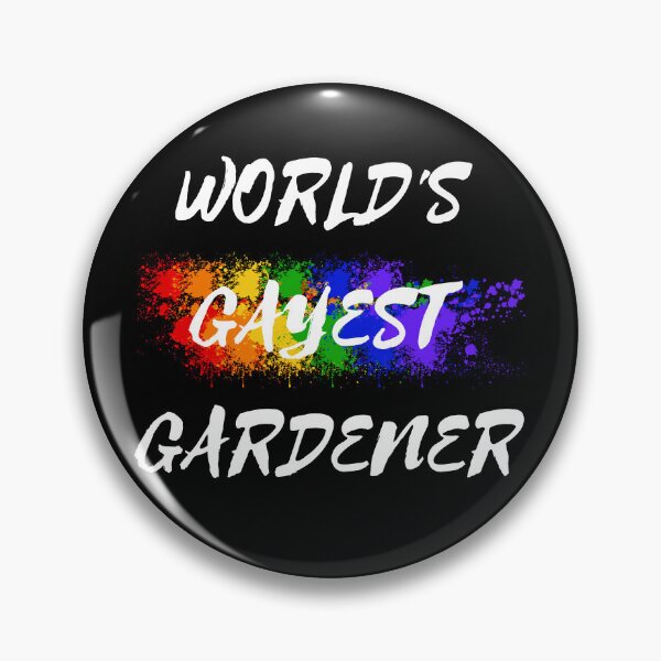 Item preview, World's Gayest Gardener LGBT Joke With Rainbow Colors For Proud Gardeners In Black designed and sold by LuckyKermit.