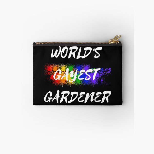 Item preview, World's Gayest Gardener LGBT Joke With Rainbow Colors For Proud Gardeners In Black designed and sold by LuckyKermit.