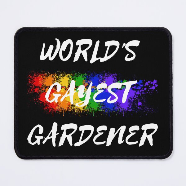 Item preview, World's Gayest Gardener LGBT Joke With Rainbow Colors For Proud Gardeners In Black designed and sold by LuckyKermit.