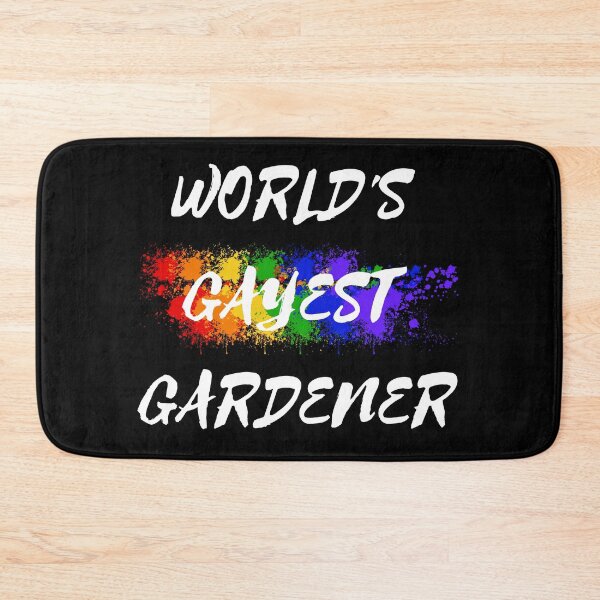 Item preview, World's Gayest Gardener LGBT Joke With Rainbow Colors For Proud Gardeners In Black designed and sold by LuckyKermit.