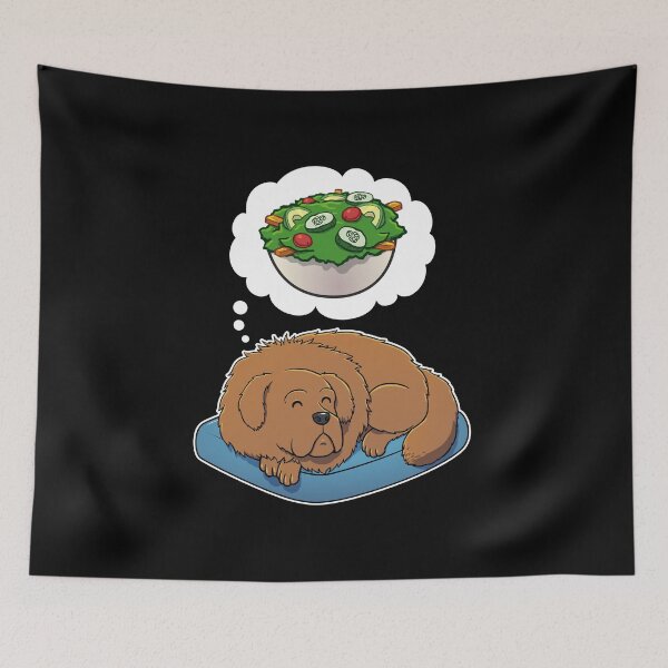 Item preview, Tibetan Mastiff dreaming about Salad designed and sold by DoggieDelights.