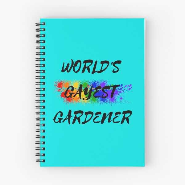 Item preview, World's Gayest Gardener LGBT Joke With Rainbow Colors For Proud Gardeners In Cyan designed and sold by LuckyKermit.