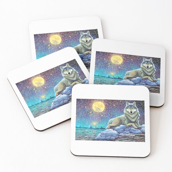 Item preview, Cosmic Wolf Laying along a Universal RiverBank designed and sold by 420Lyfeco.