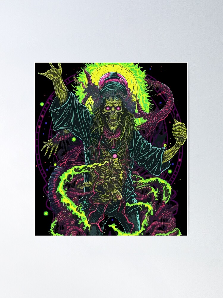 Rock On Psychedelic Evil Demon. Heavy Metal Series.