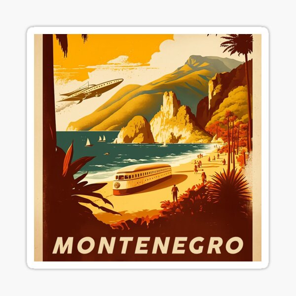 Item preview, Montenegro Coastline Vintage Travel Art Poster designed and sold by OldTravelArt.