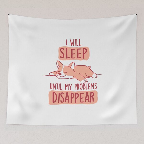 Item preview, I Will Sleep Until My Problems Disappear - Cute Lazy Dog Gift designed and sold by EduEly.