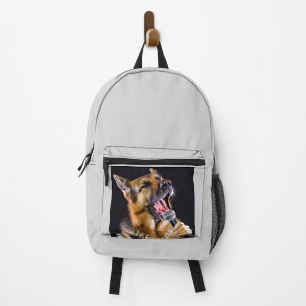 Item preview, Rock Star German Shepherd Singing In A Microphone, Dog 4 designed and sold by LesTheArt.