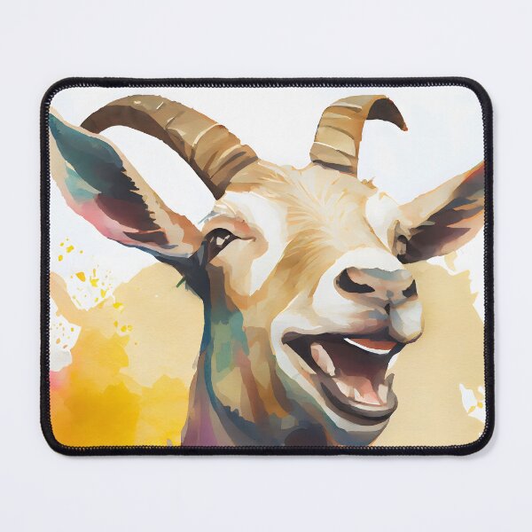 Item preview, Watercolor Happy Hilarious Laughing Goat Portrait designed and sold by CGSGraphics.