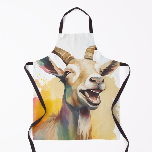 Item preview, Watercolor Happy Hilarious Laughing Goat Portrait designed and sold by CGSGraphics.