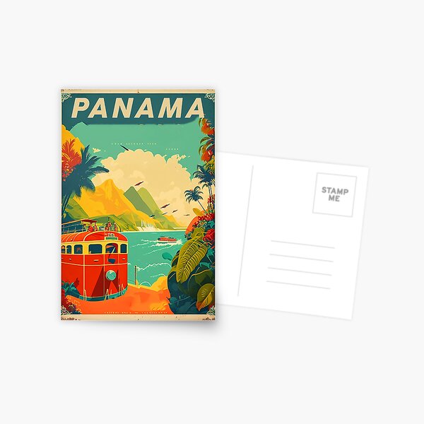 Item preview, Panama Coastline Vintage Travel Art Poster designed and sold by OldTravelArt.