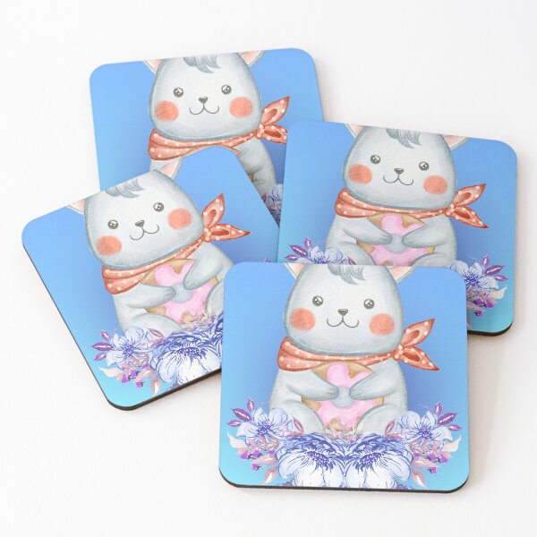 Item preview, baby cat on a blue background sat on flowers designed and sold by trickydee.