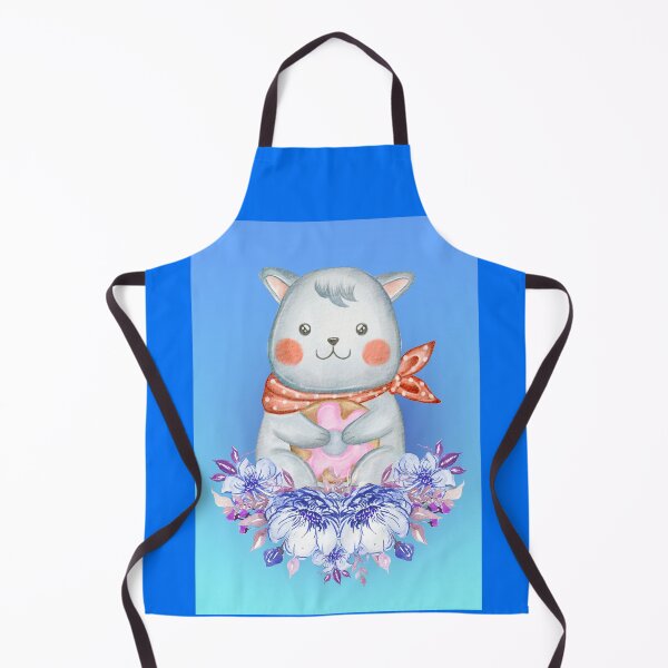 Item preview, baby cat on a blue background sat on flowers designed and sold by trickydee.
