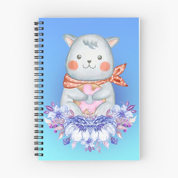 Item preview, baby cat on a blue background sat on flowers designed and sold by trickydee.