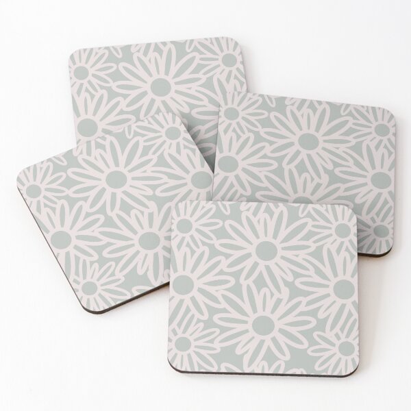 Artikelvorschau, Cute Daisy Flower Garden Pattern In Muted Colors Gray Teal entworfen und verkauft von scorpiolane.