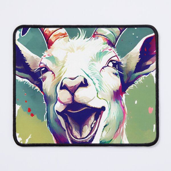 Item preview, Watercolor Happy Hilarious Laughing Goat Portrait designed and sold by CGSGraphics.