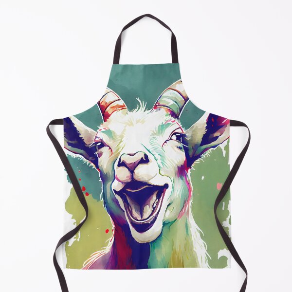 Item preview, Watercolor Happy Hilarious Laughing Goat Portrait designed and sold by CGSGraphics.