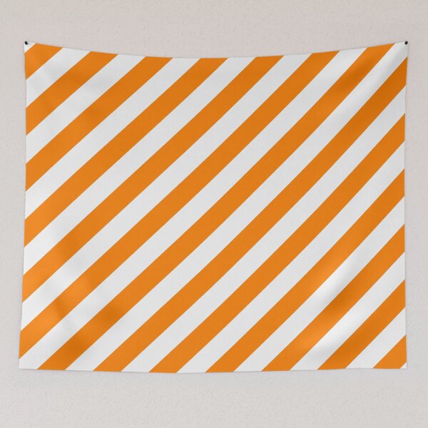 Item preview, sloping stripes, saturated orange and white designed and sold by AK-minimalist.