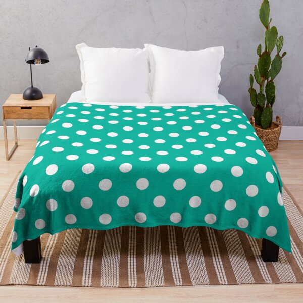Item preview, White Polka Dots on Aqua Green designed and sold by POLKAIWERX.