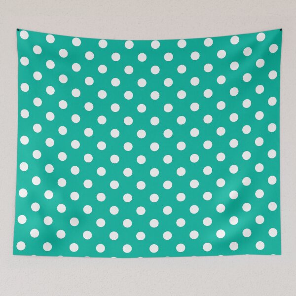 Item preview, White Polka Dots on Aqua Green  designed and sold by POLKAIWERX.