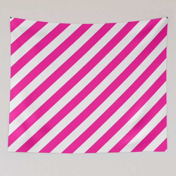 Item preview, sloping stripes, saturated pink and white designed and sold by AK-minimalist.