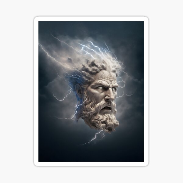 Item preview, zeus Greek god with lighnings designed and sold by Prixi Store.