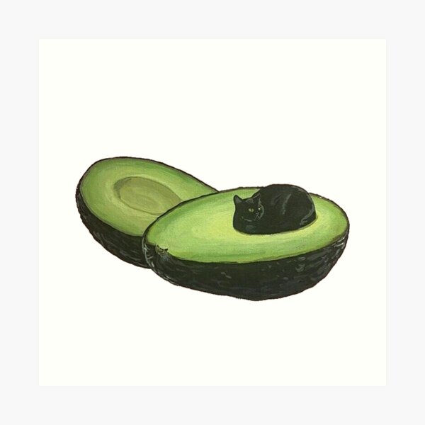 Avocado Cat Art Print