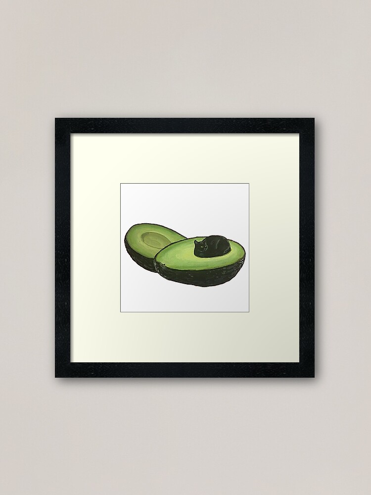 Thumbnail 2 of 7, Framed Art Print, Avocado Cat designed and sold by GuyBlank.