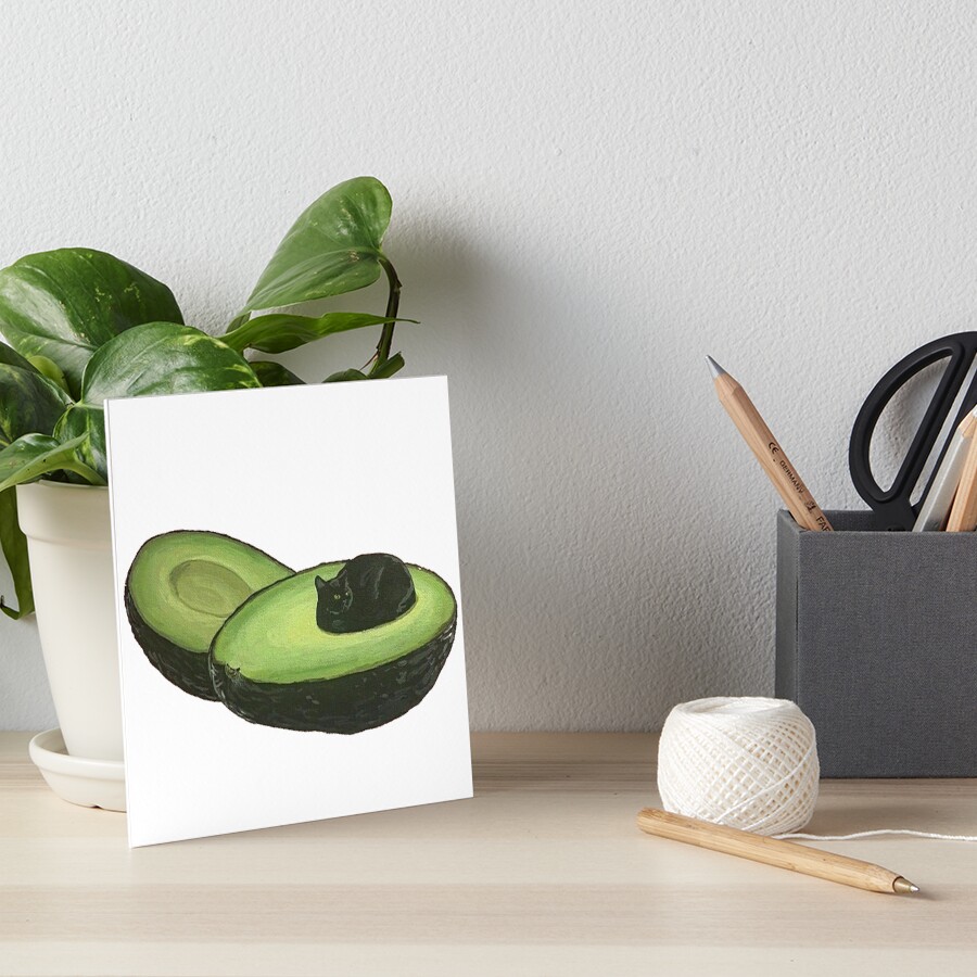 Avocado Cat Art Board Print