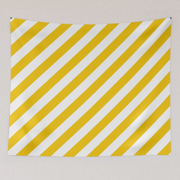 Item preview, sloping stripes, saturated yellow and white designed and sold by AK-minimalist.