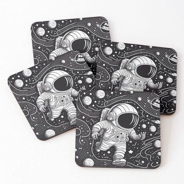 Item preview, astronaut line art pattern designed and sold by AeonGraphic.