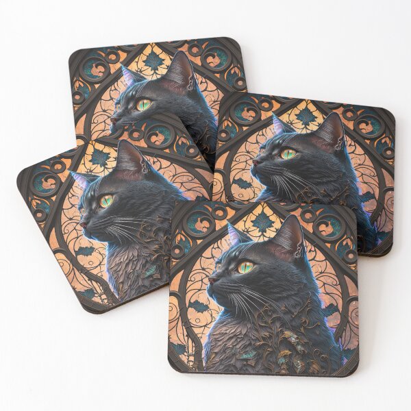 Item preview, The Tortoiseshell Cat Of St Francis Stained Glass Window 1 designed and sold by idreamaboutcats.