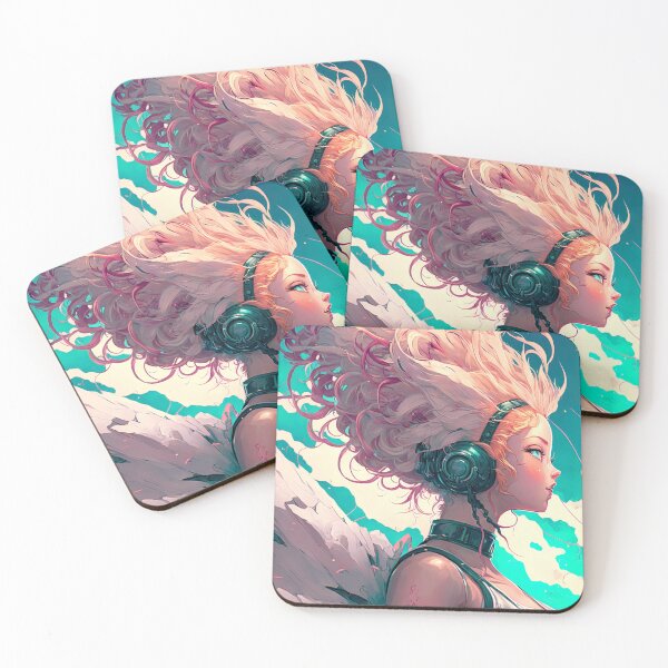 Item preview, painting of a woman with headphones / A.I. Artwork designed and sold by AeonGraphic.