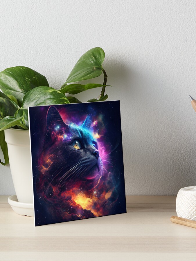 Colorful Galaxy Cat Art Board Print for Sale by AntibodyDP7