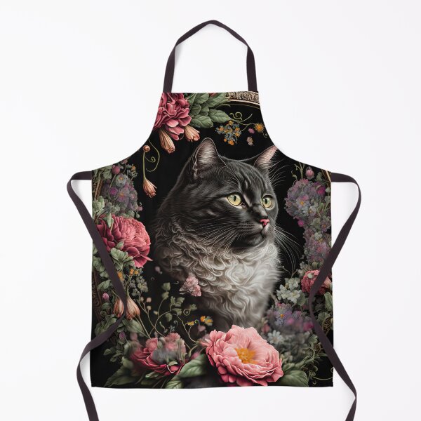 Item preview, Tuxedo Cat and Peonies 1 designed and sold by idreamaboutcats.