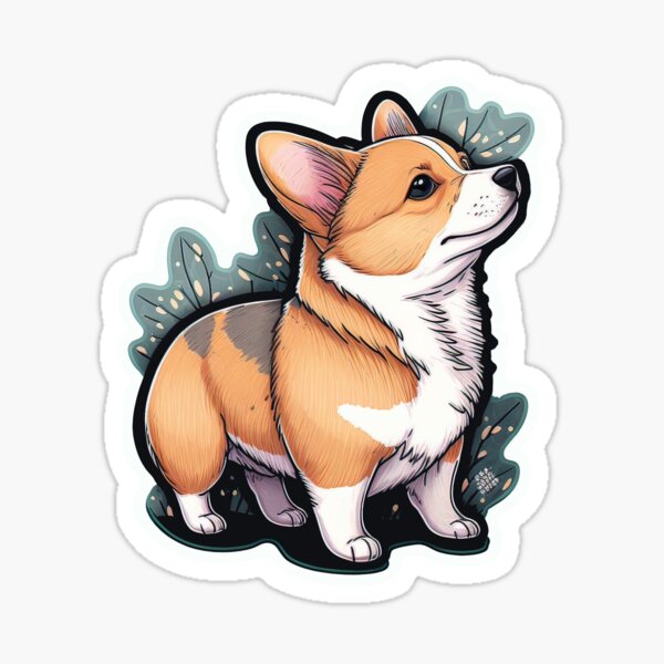 Item preview, Adorable Corgi Sticker: Cute Digital Art Decal for Pet Lovers designed and sold by FhelDesigns.