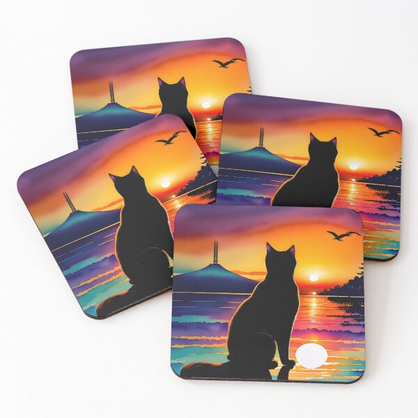 Item preview, Cat Watching a Asian Sunset Scene designed and sold by jortan1.