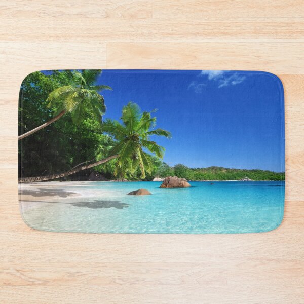 Item preview, Green palm trees, sand, sea, beach, sky, and sun designed and sold by kris-money.