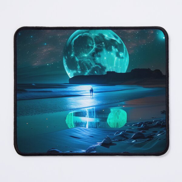 Item preview, The Blue Moon Rising Over the Ocean designed and sold by D3monic.