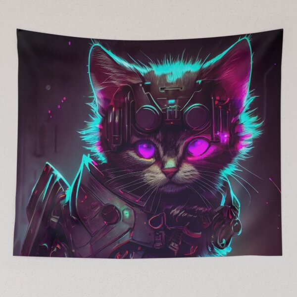 Item preview, Cyberpunk Cat designed and sold by chaoticabstract.