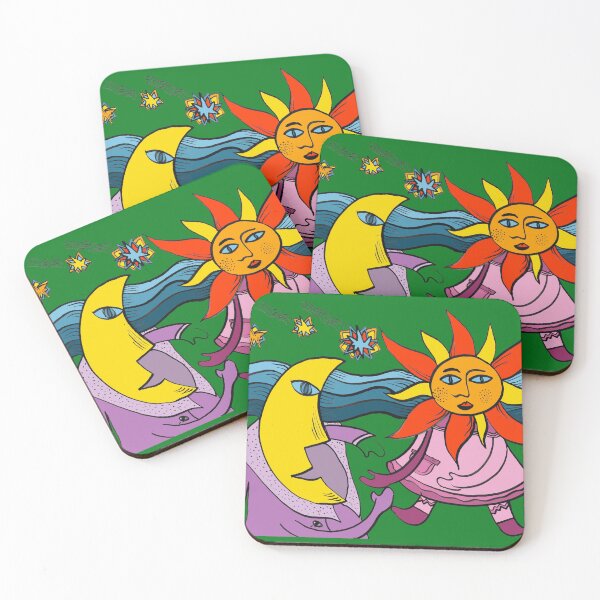 Item preview, The Sun and the Moon - on Green "Figurative Drawings" designed and sold by Istvan Ocztos.