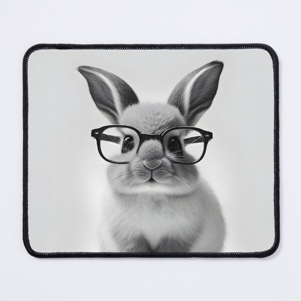 Item preview, A gray bunny wearing glasses designed and sold by Warehouse46.