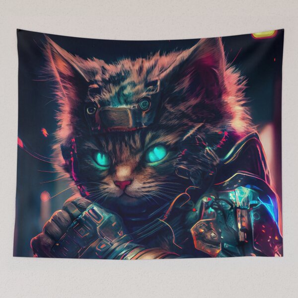 Item preview, Cyberpunk Cat designed and sold by chaoticabstract.