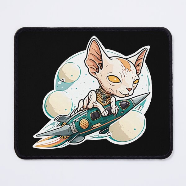 Item preview, Sphinx cat rides a rocket in space designed and sold by ro83land.