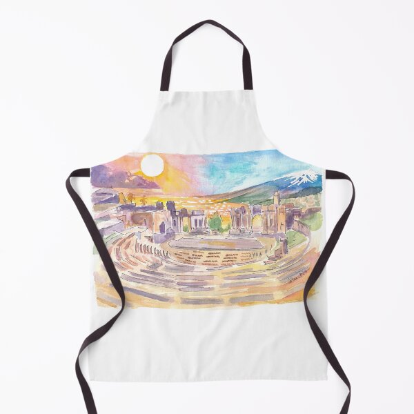 Item preview, Ancient Theatre of Taormina with View of Mount Etna in Sicily designed and sold by artshop77.