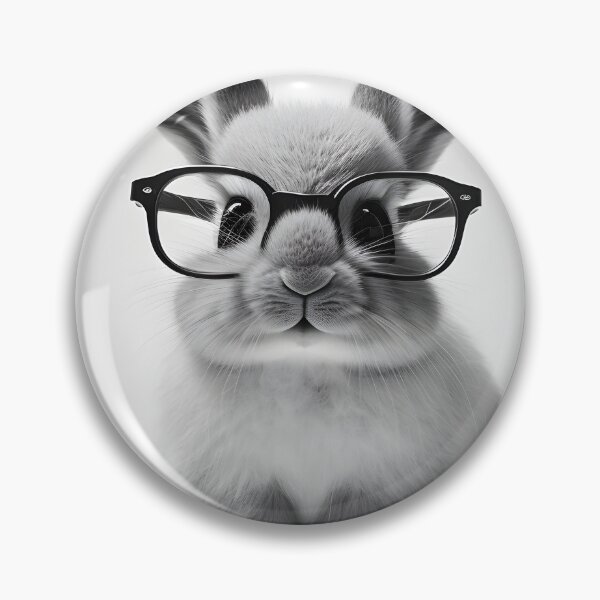 Item preview, A gray bunny wearing glasses designed and sold by Warehouse46.